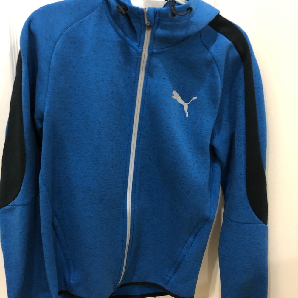 Blue puma zip up hoodie